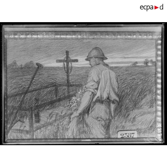 Paris, salon des Armées. La moisson dans la zone bombardée, par Seevagen. [légende d'origine]