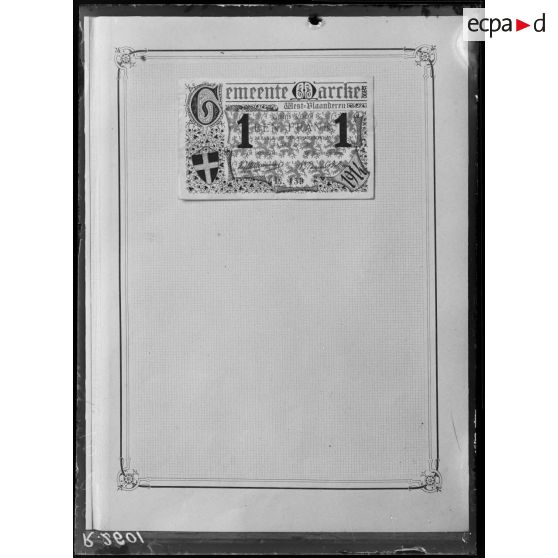 Paris. Musée Leblanc. Papier monnaie de West Vlaanderen (Belgique). [légende d'origine]