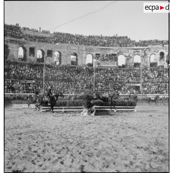 Epreuve de dressage lors du concours hippique dans les arènes de Nîmes.