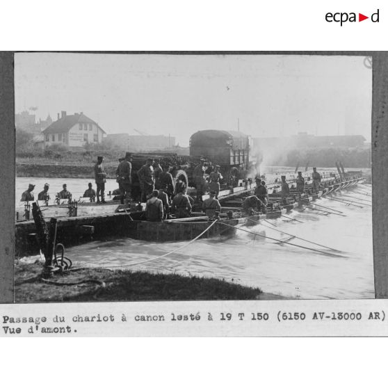 Passage du chariot à canon lesté à 19,150 tonnes (6150 AV - 13000 AR). Vue d'amont. [légende d'origine]
