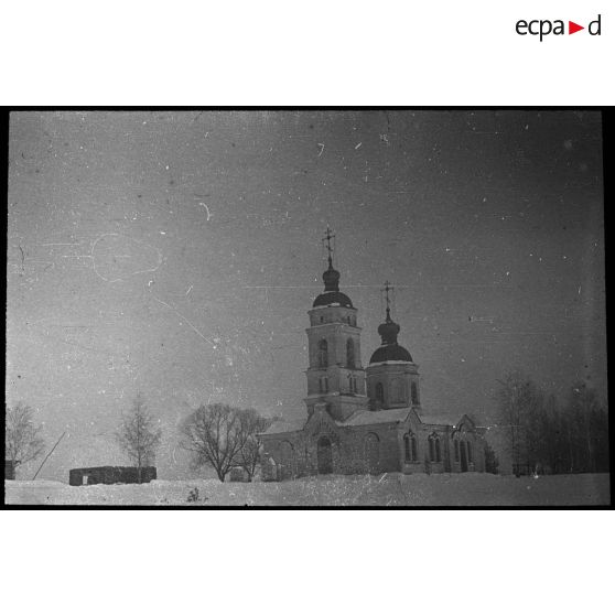 Medyn - Woronov. [Une église orthodoxe dans un paysage enneigé]. [Description en cours]