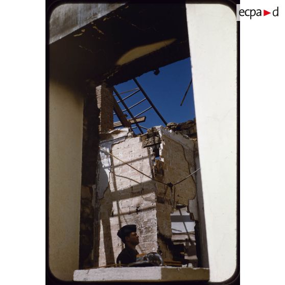 1957 Palat, ferme Cloître incendiée, Janvier. [légende d'origine]