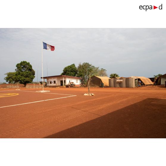 Place d'armes du contingent français au sein de la plateforme opérationnelle de défense de Bambari.