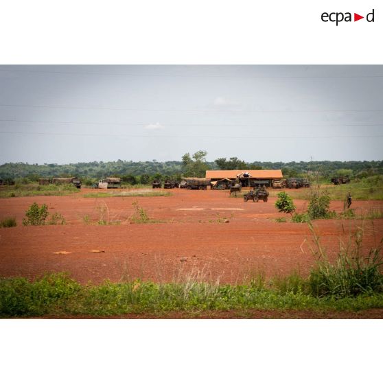 PCP (poste de commandement provisoire) installé au PK 26 (point kilométrique), au Nord de Bangui.