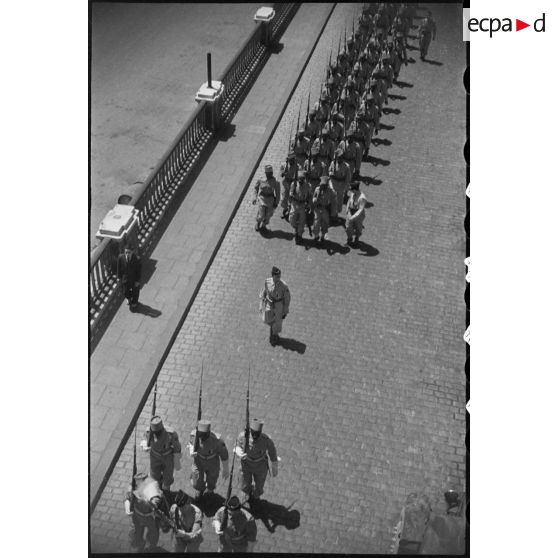 Vue aérienne du détachement des tirailleurs sénégalais.