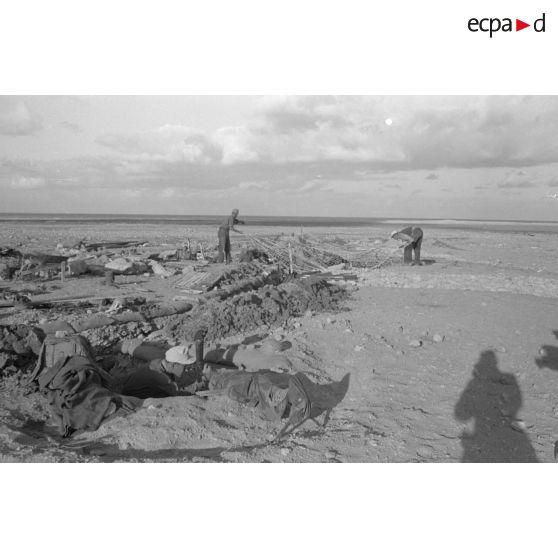 Les alvéoles recouvertes de bâches ou de filets de camouflage.