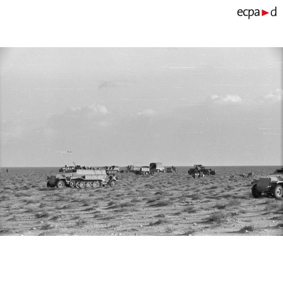 Progression de blindés de la Flak, il pourrait s'agir du Kampfgruppe Cramer (Panzer-Regiment 8).