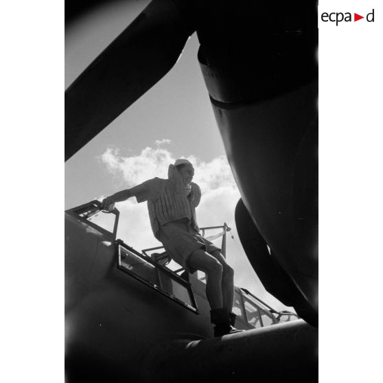 Gros plan sur l'Oberfeldwebel Richard Heller du Zerstörergeschwader 26 Horst Wessel (ZG.26).