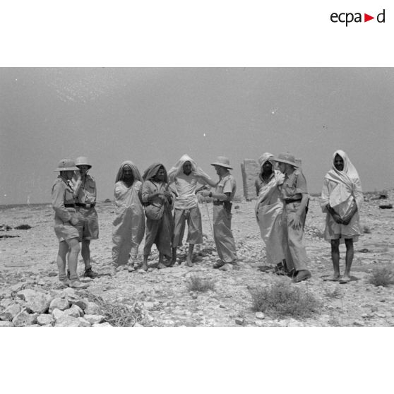 Echanges entre des bédouins et une section de reporters de la Luftwaffe Kriegsberichter Kompanie 7.