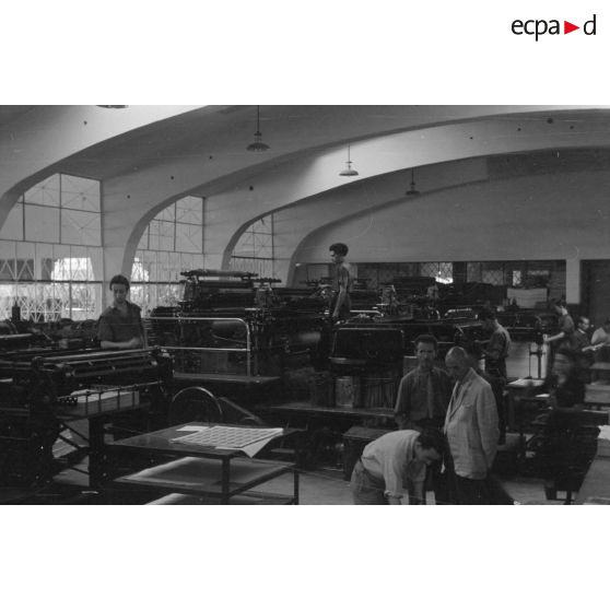 Les machines d'une imprimerie.