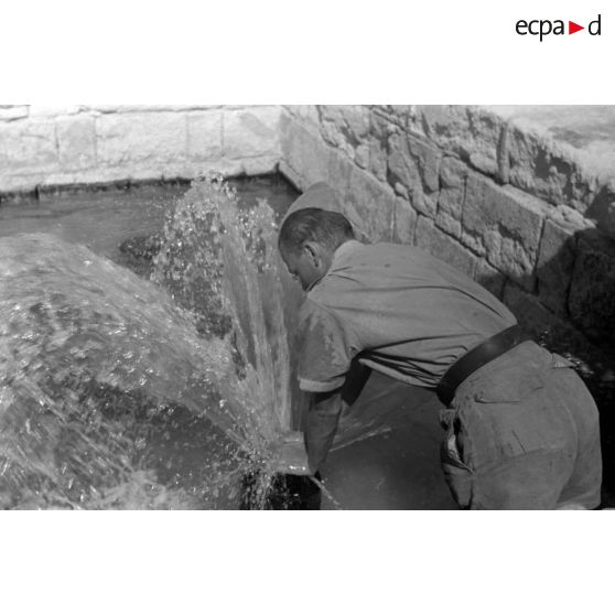 La source de l'oasis de Siwa bouillonne avec une forte pression.