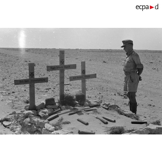 Tombe allemande au col d'Halfaya lors de la bataille de Sollum.