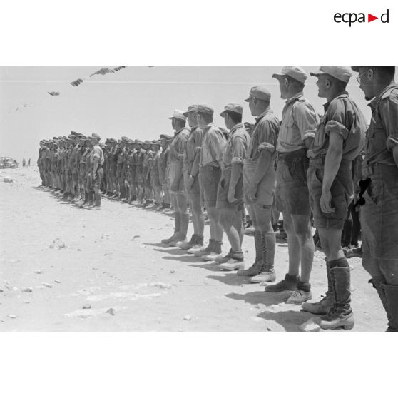 Les hommes au Schützen-Regiment 104, lors d'une inspection du général Erwin Rommel.