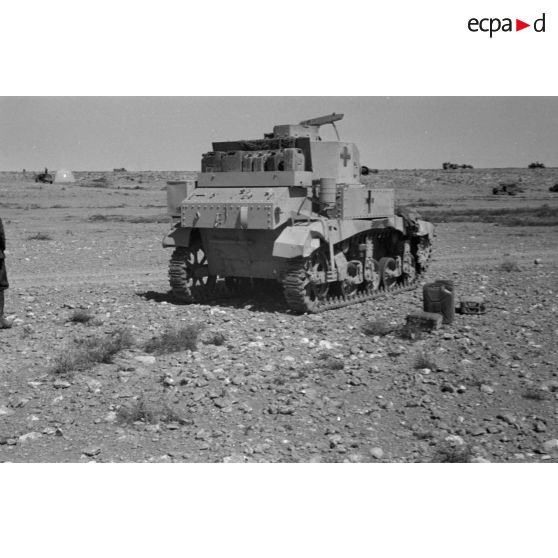 Un char M3 Stuart d'origine britannique a été récupéré par les Allemands.