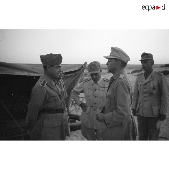 Un commandant allemand (Major) remet une décoration (la croix de fer de première classe) à un commandant italien.
