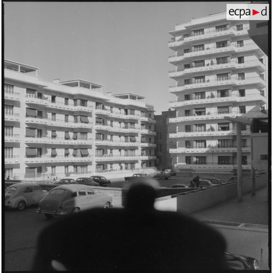 Vue de nouveaux logements du quartier de la Rampe Vallée à Alger.