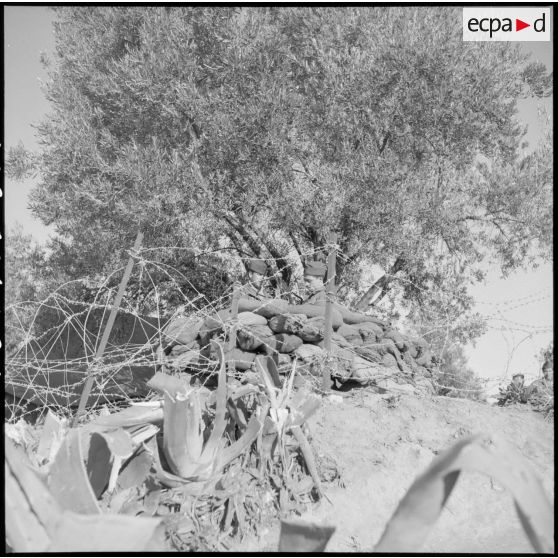 Soldats de la compagnie rurale n°227 au poste de surveillance de Zelboun.