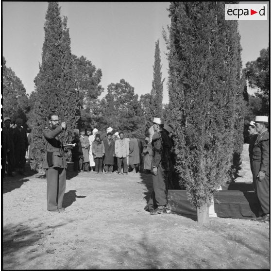 Obsèques de deux légionnaires du 3e régiment étranger d'infanterie à Arris (Aurès).