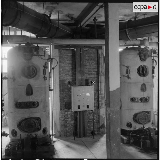 Chaudière des cuisines de l'état-major de l'armée de terre (EMAT) en Afrique du Nord à Ben Aknoun.