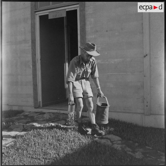 Arrosage de l'herbe.