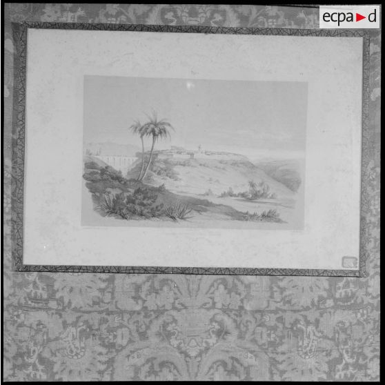 Dessin de la ville de Medea (région de Titteri) en novembre 1841 exposé au musée Franchet d'Esperey d'Alger.