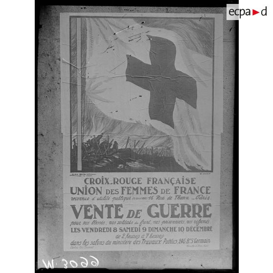 Paris, affiche pour la Croix Rouge, vente de guerre. [légende d'origine]