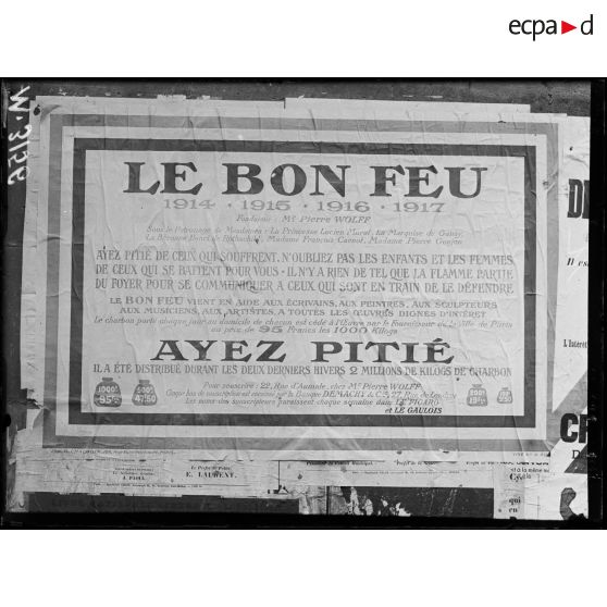 Affiche pour le "bon feu". [légende d'origine]