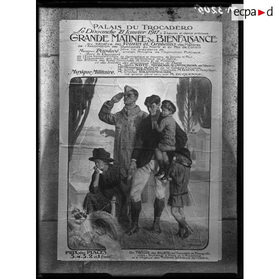 Paris, affiche, la grande matinée de bienfaisance au palais du trocadéro. [légende d'origine]