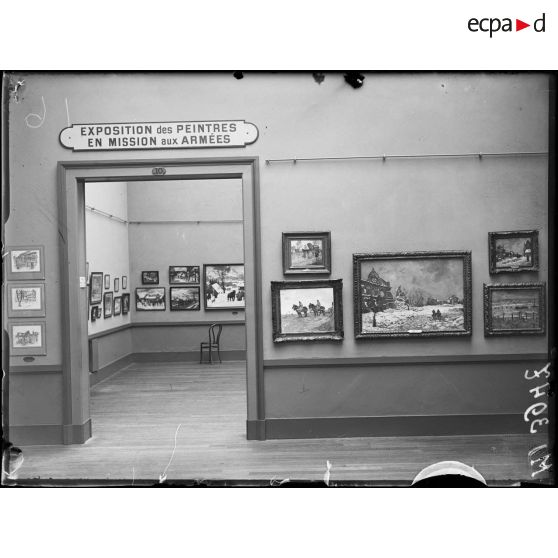 Paris, musée du Luxembourg, exposition d'oeuvres les peintres en mission aux armées. [légende d'origine]