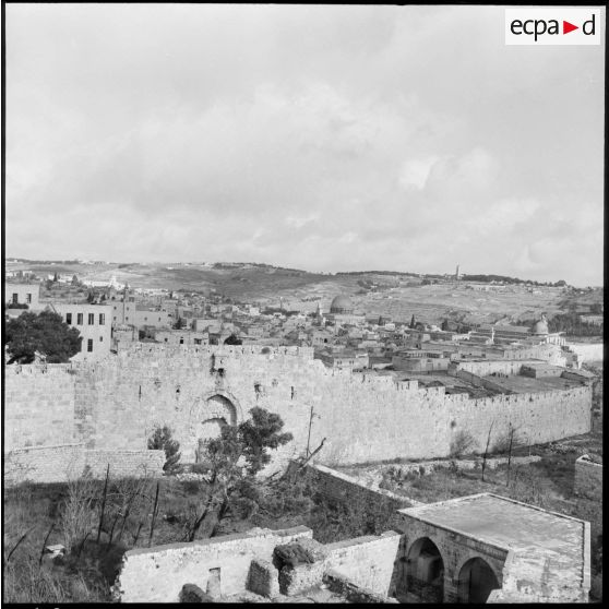 La vieille ville de Jérusalem en zone jordanienne.