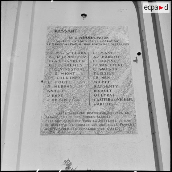 Monument commémorant la rencontre préparative au débarquement de novembre 1942 en Afrique du nord.