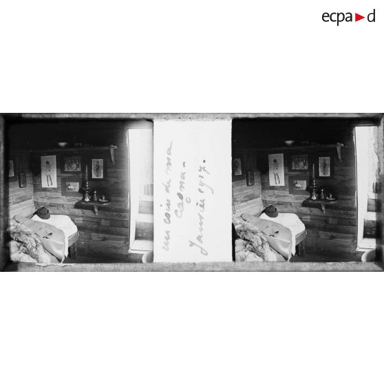 Un coin de ma cagna. Janvier 1917. [légende d'origine]