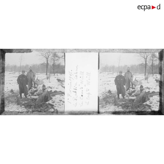 1er février 1917. Le Rabbin Cohen. Le Com[mandan]t Weill. Le cap[itai]ne Weill. [légende d'origine]