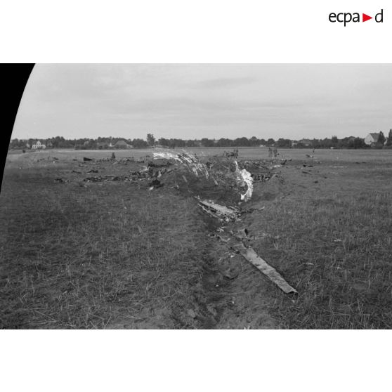 Débris d'un avion britannique Wellington-MK1, tombé au dessus de l'Allemagne lors d'un raid de bombardement en 1940.