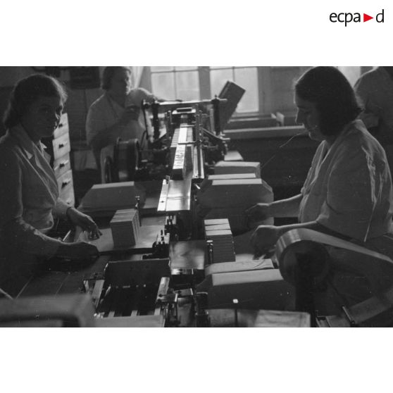 Empaquetage de cigarettes dans une usine allemande.