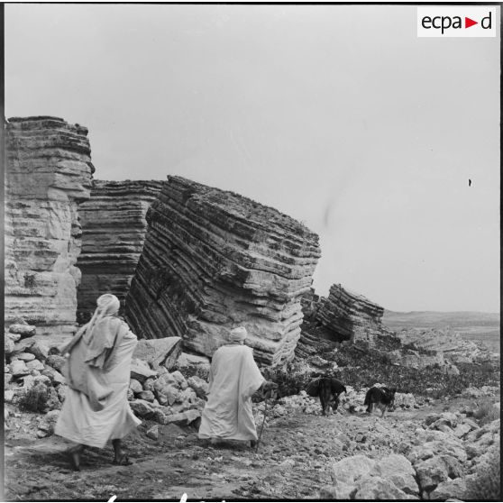 Percement de la piste d'El Amra-Taffassourt par le 19e régiment du génie.