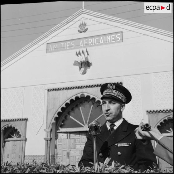 Blida. Discours du préfet d'Alger lors de l'inauguration de la Maison du combattant, ou dar-el-askri.