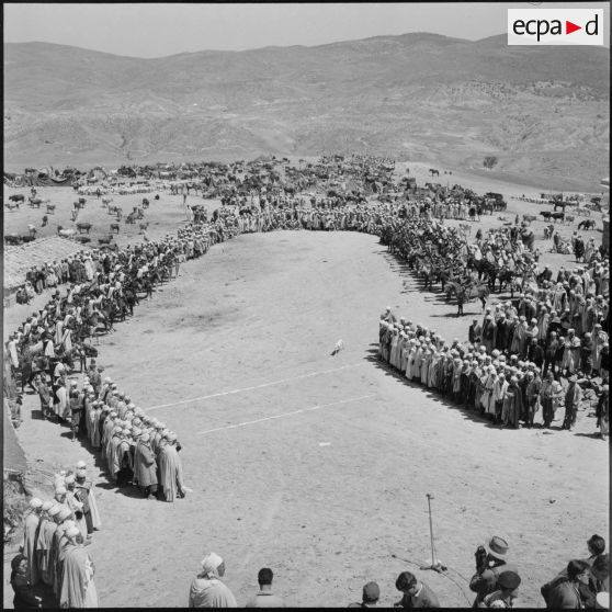 Ben Daoud, région des Ouled Taïer. Rassemblement des habitants et de la harka montée.