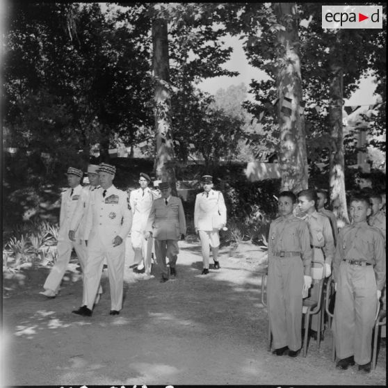 Koléa. Arrivée des autorités militaires pour la remise des prix à l'Ecole militaire préparatoire nord-africaine (EMPNA).