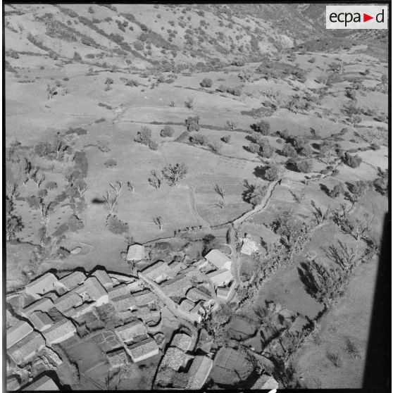 Vue du terrain depuis l'hélicoptère d'observation.