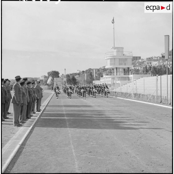 Cérémonie de prise de commandement des forces terrestres antiaériennes AFN (d'Afrique du Nord) au stade Taguarin.
