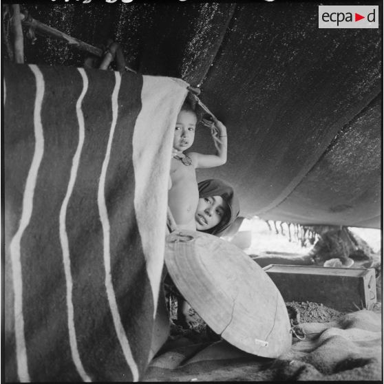 Famille Reguibat sous la tente.