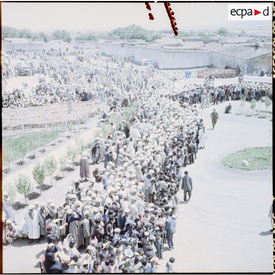La foule réunie sur une place lors d'une manifestation à Alger.
