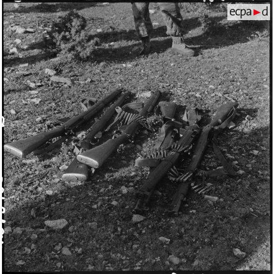 Armes récupérées : fusils Lee-Enfield n° 1 MK III.