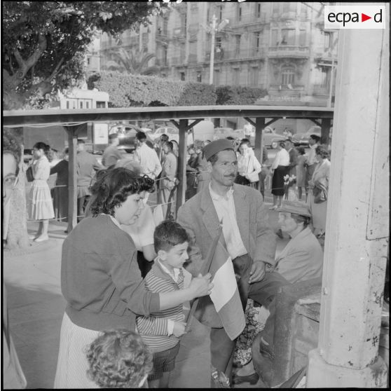 Marchand de drapeaux dans les rues d'Alger.