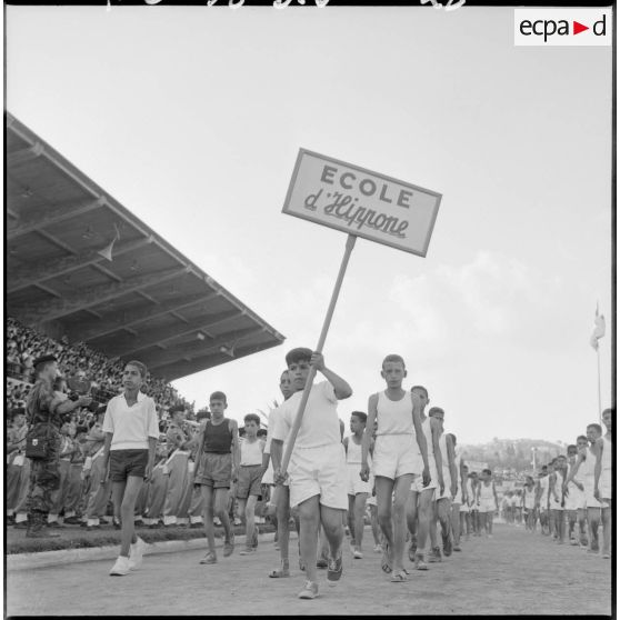 Manifestation sportive au stade de Guelma.