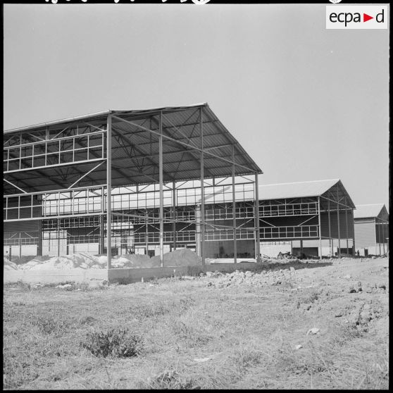 Hangars en construction.