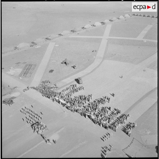 Vue aérienne du centre de regroupement de Bazer.