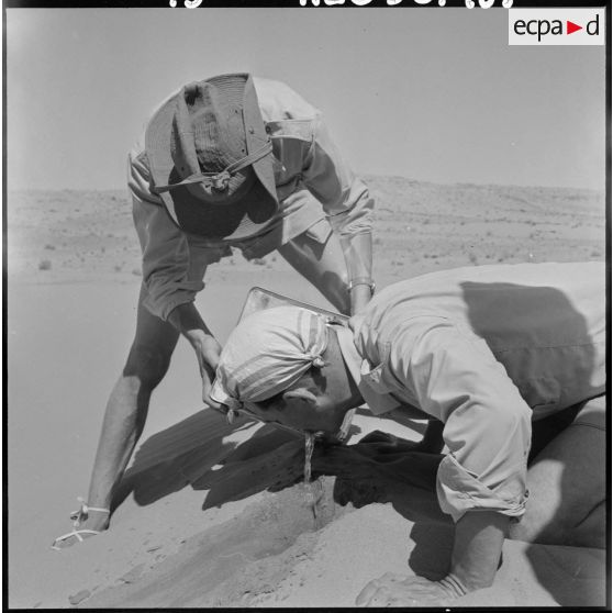 Région de Colomb-Béchar. Sauvetage d'un convoi de la 3e Compagnie autonome de Transports Sahariens.