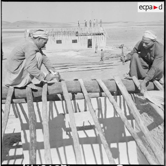 Aumale, quartier de Labarraque. Construction des nouvelles habitations.